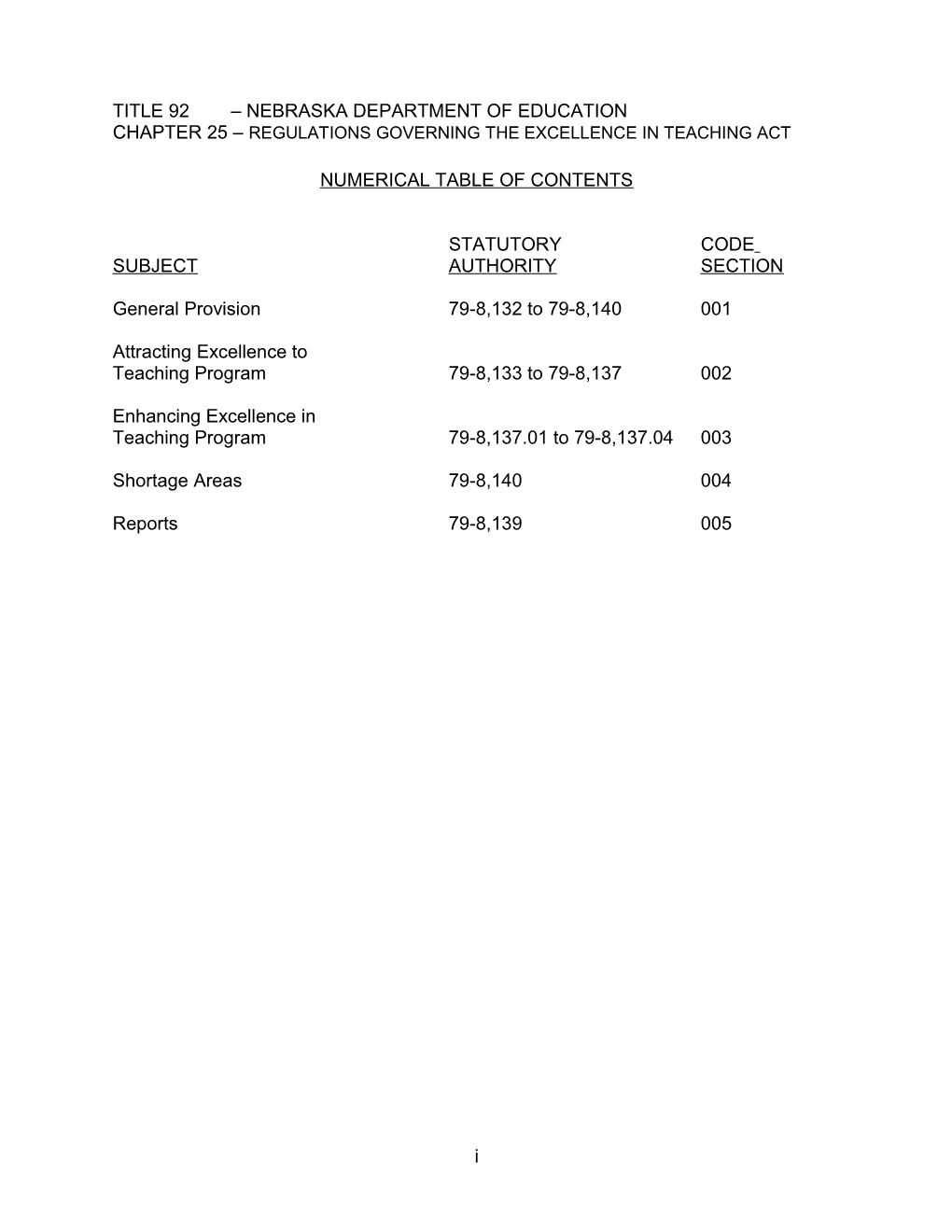 Title 92 - Nebraska Department of Education s1