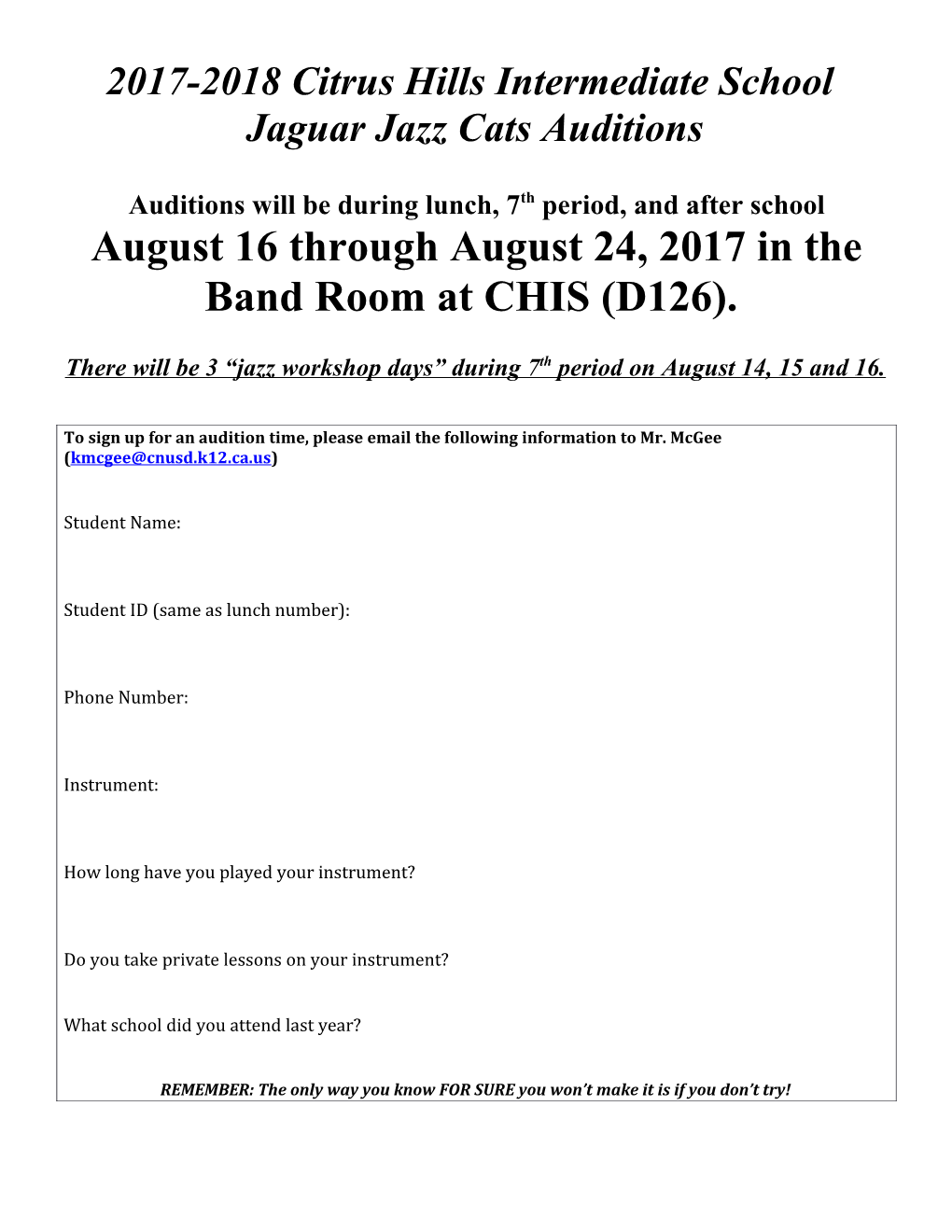 2017-2018 Citrus Hills Intermediate School