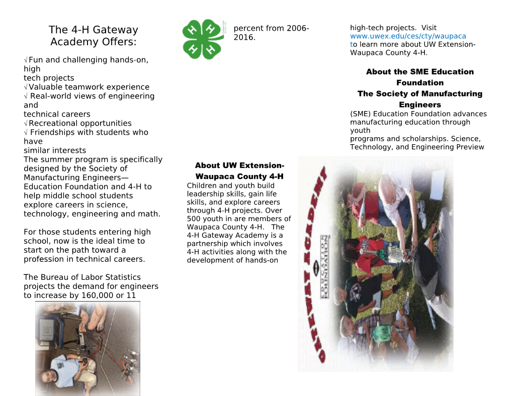 The 4-H Gateway Academy Offers
