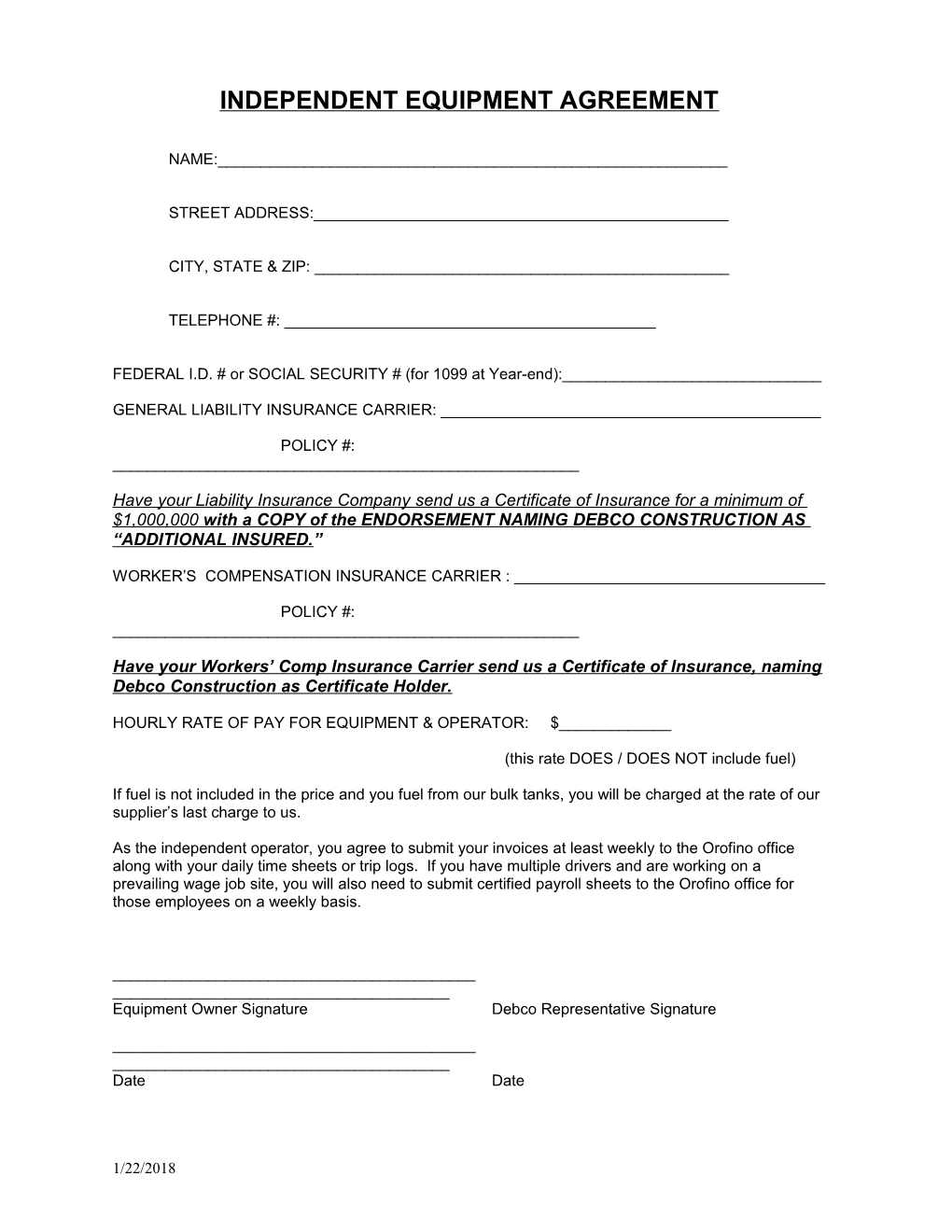 Registration Form - Independent Truckers