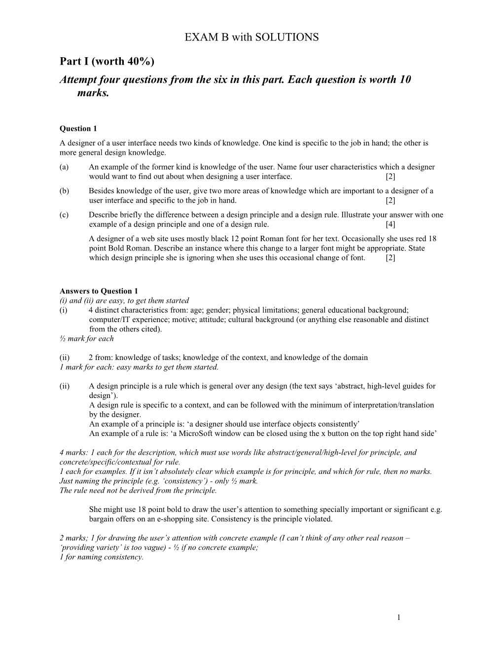 EXAM B with SOLUTIONS