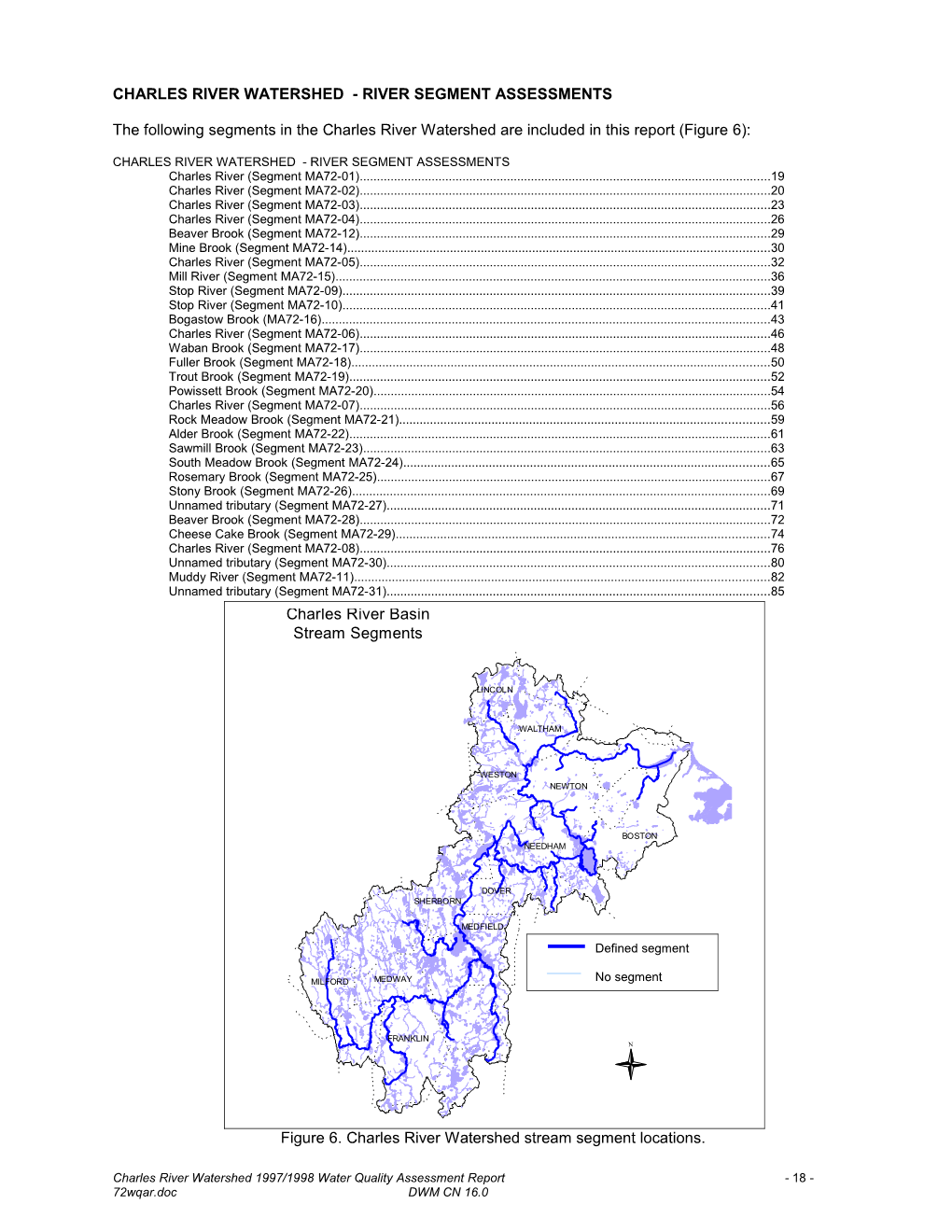 Charles River Watershed - River Segment Assessments