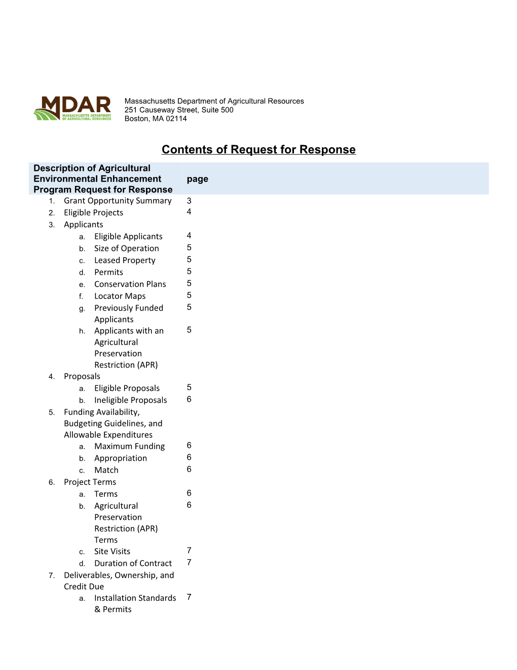 Request for Response (RFR): RFR File: AGR-AEEP-2019