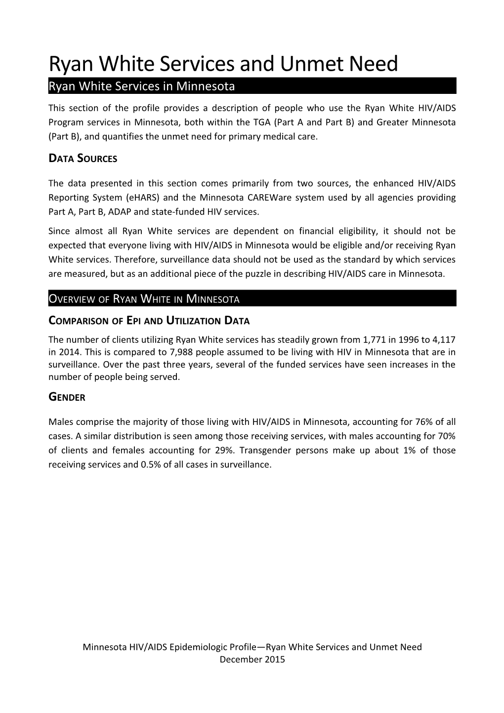 Ryan White CARE Act Services in Minnesota