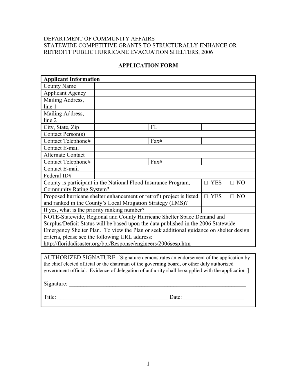 Statewide Competitive Grants to Structurally Enhance Or Retrofit Public Hurricane Evacuation