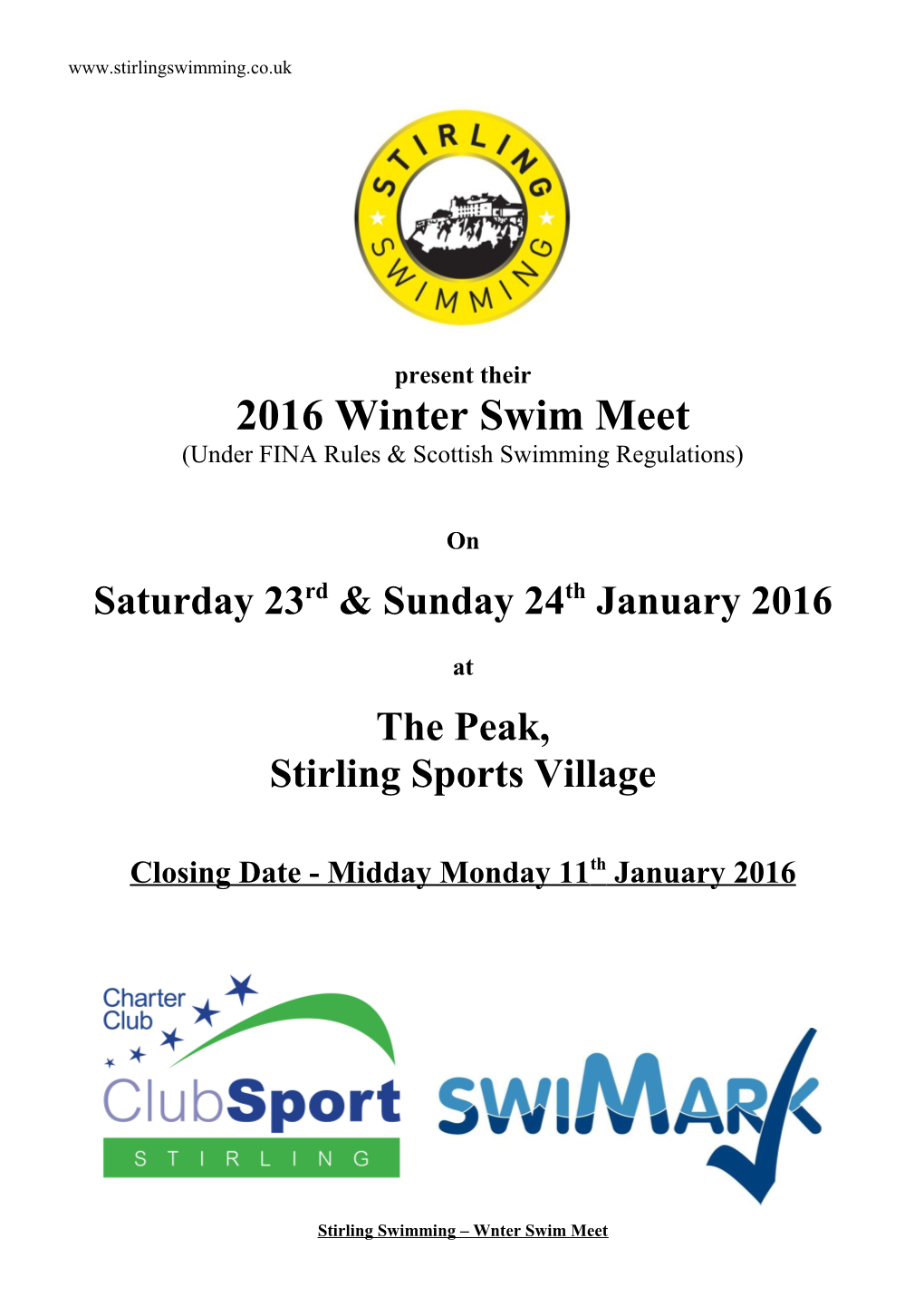 2016 Winter Swim Meet