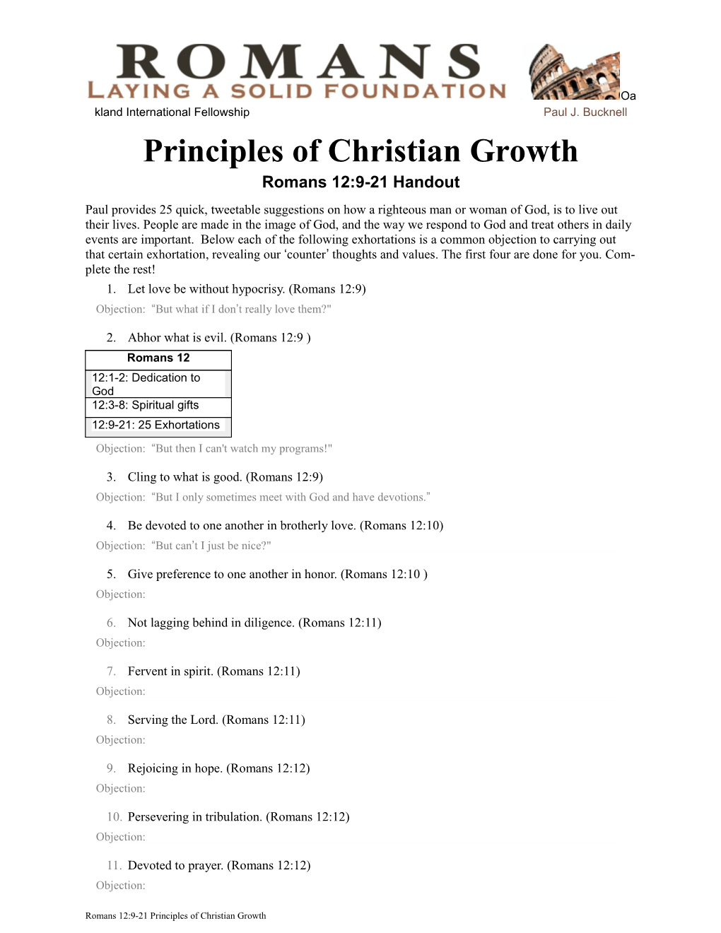 Principles of Christian Growth