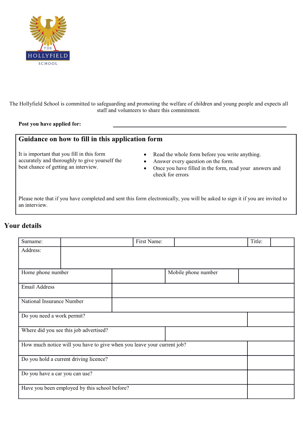 Royal Borough of Kingston Application Form