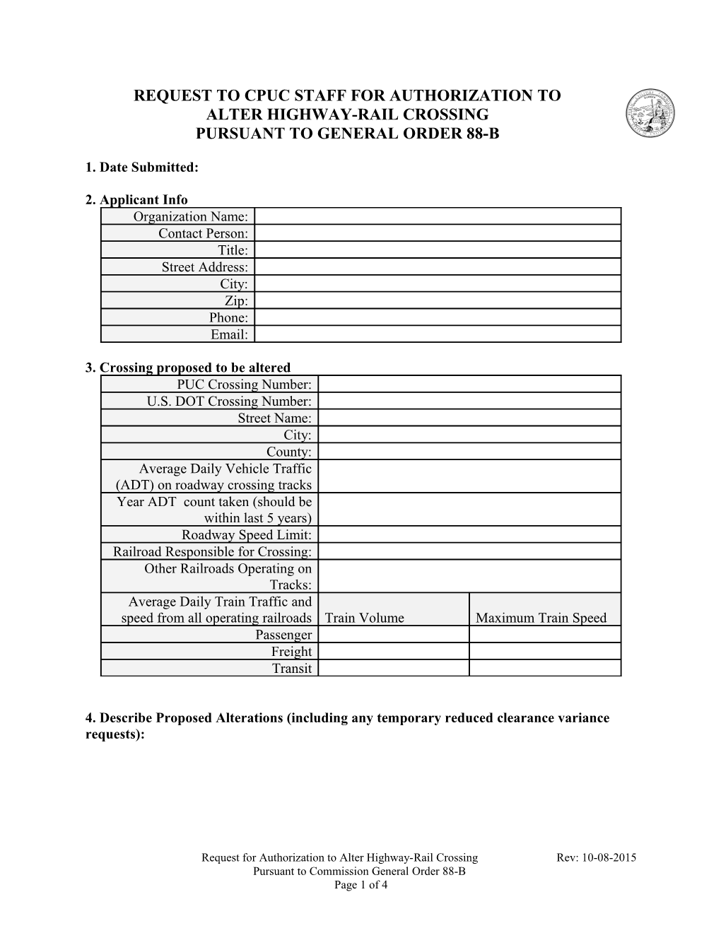 GO 88-B Request Form and Instructions