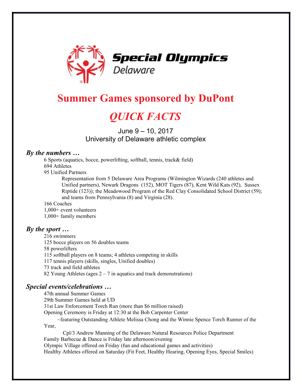 Summer Games Sponsored by Dupont