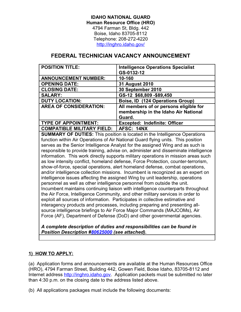 Technician Vacancy Announcement s6
