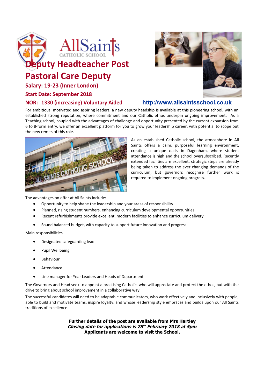 Deputy Headteacher Post