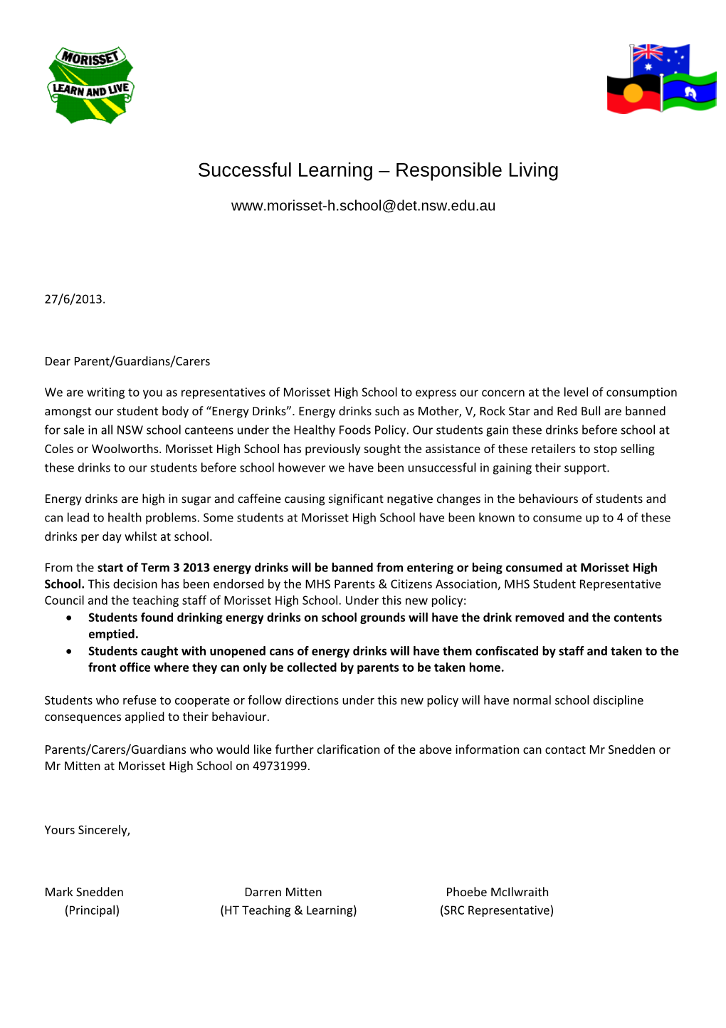 Successful Learning Responsible Living