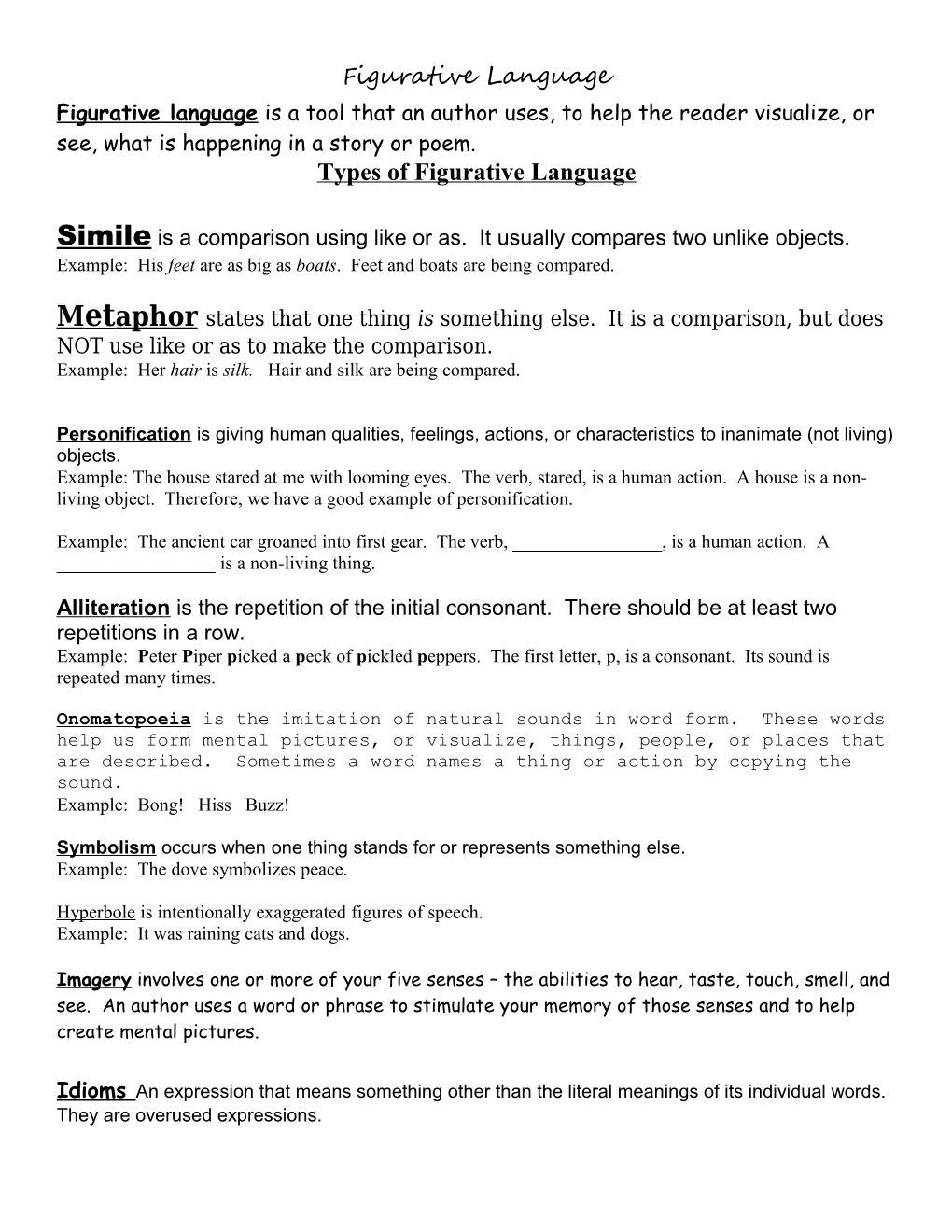 Simile Is a Comparison Using Like Or As. It Usually Compares Two Unlike Objects