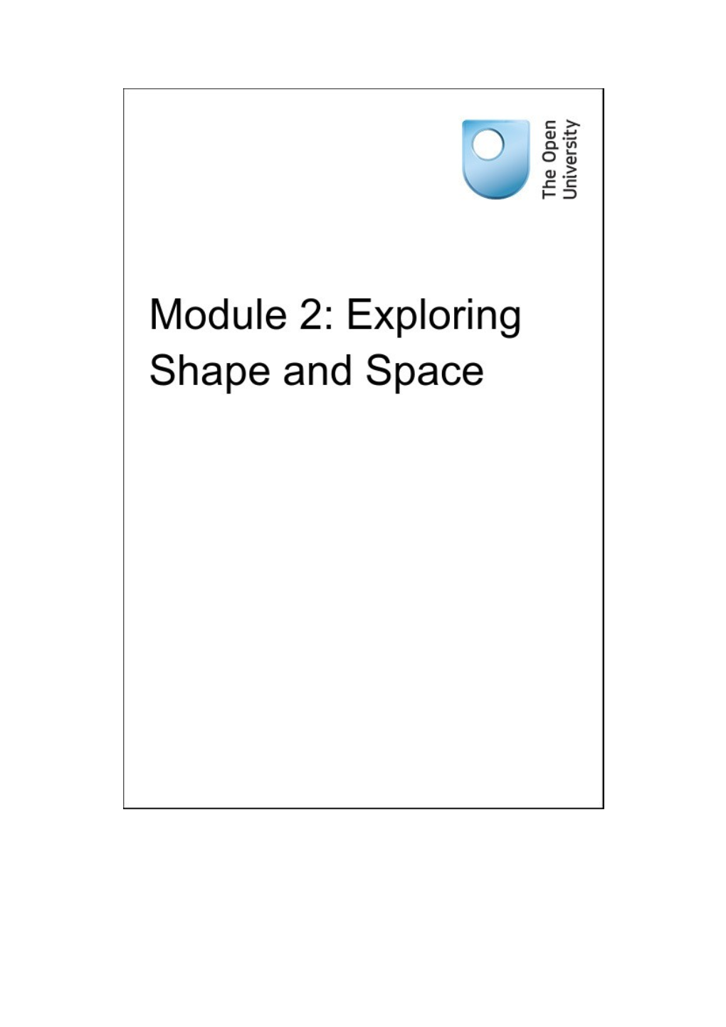 Module 2: Exploring Shape and Space