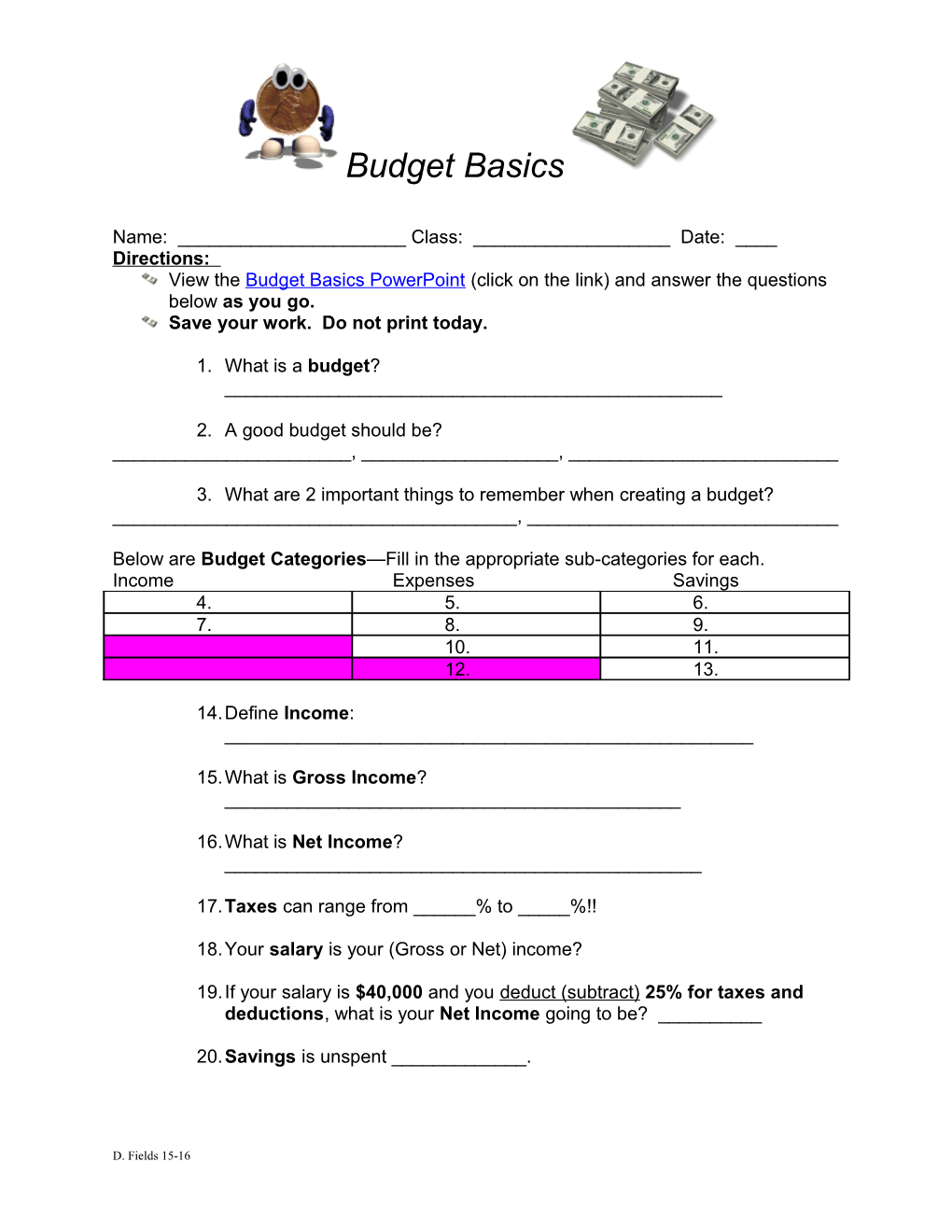 Budget Basics