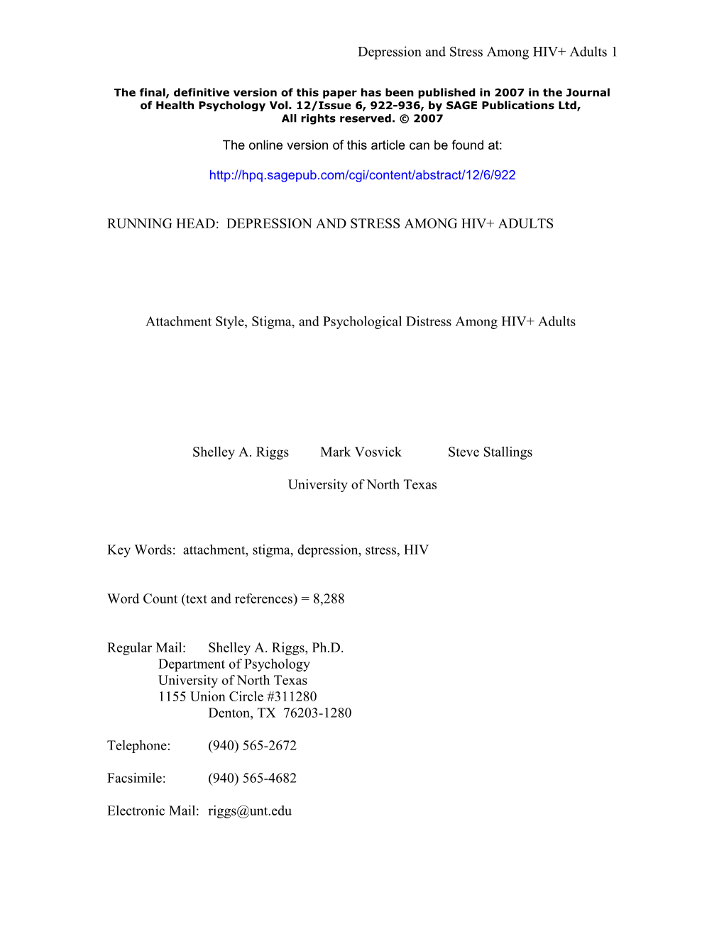 Psychosocial Predictors Of Depression