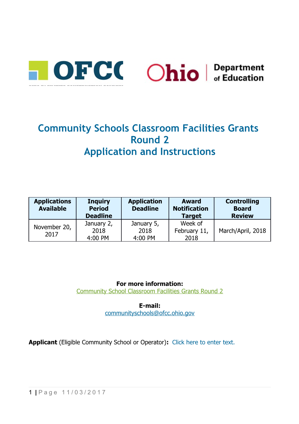 Community Schools Classroom Facilities Grants