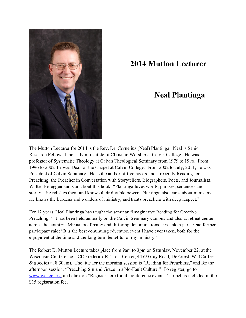 2014 Mutton Lecturer