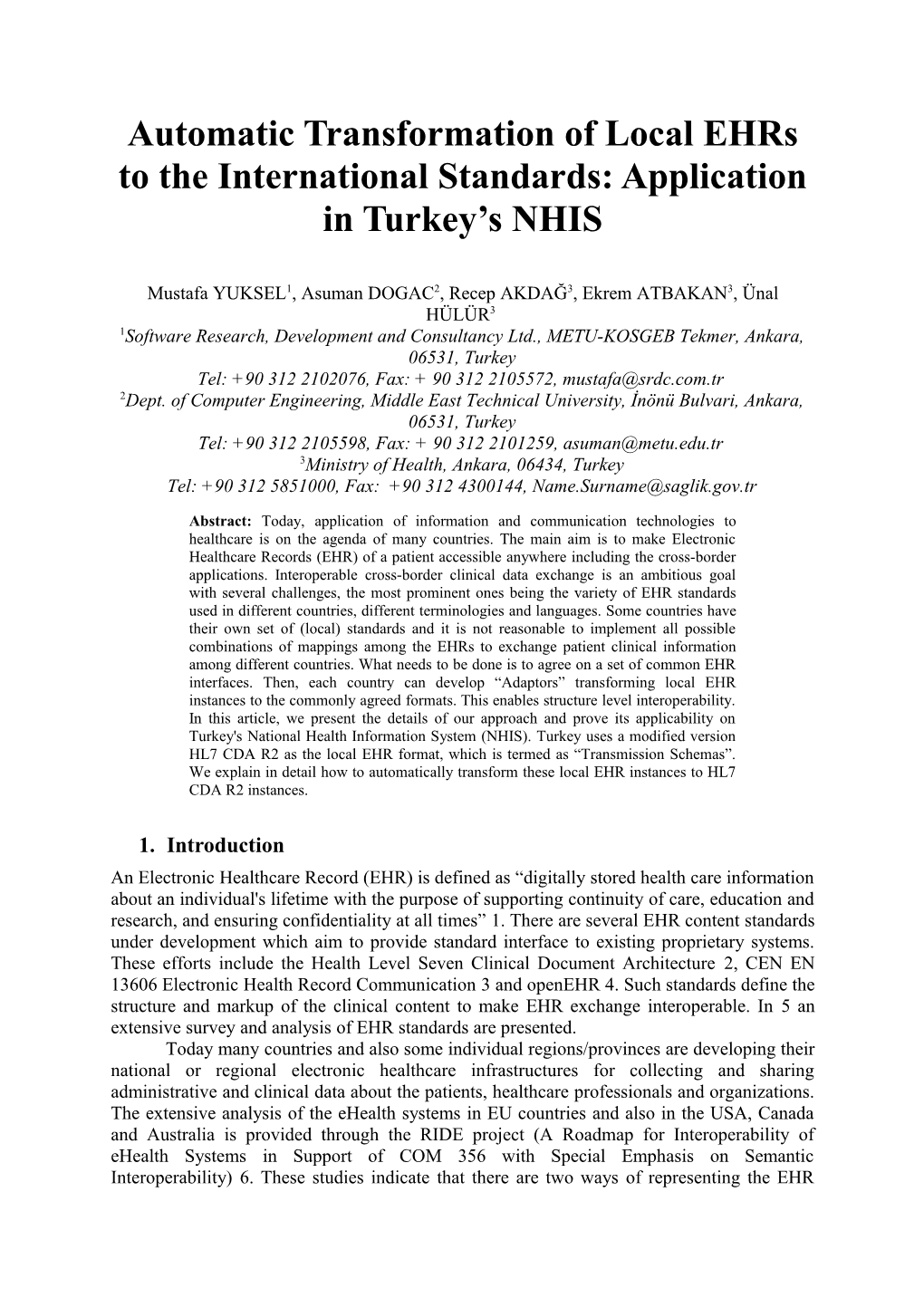 Design and Implementation of the Einvoice Profile of the Revenue Administration of Turkey