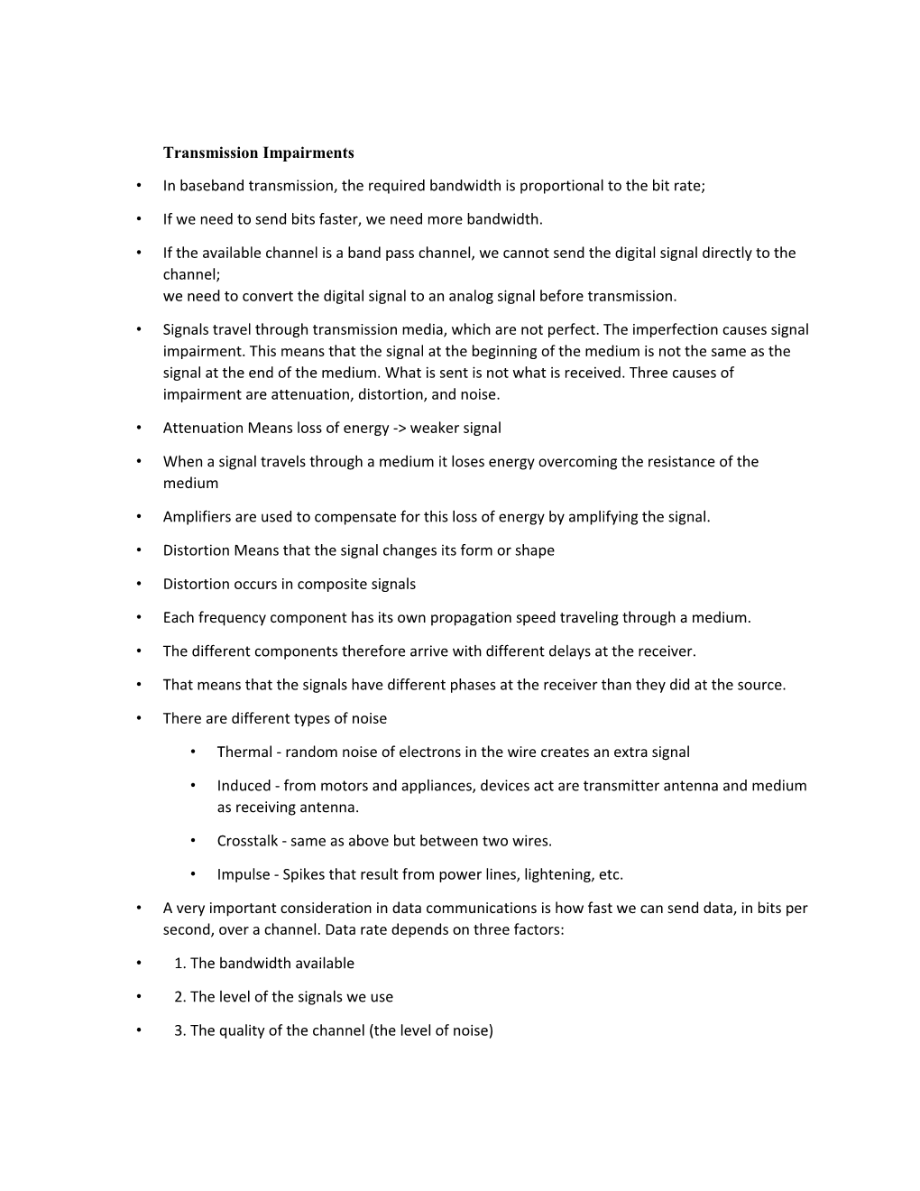 Transmission Impairments