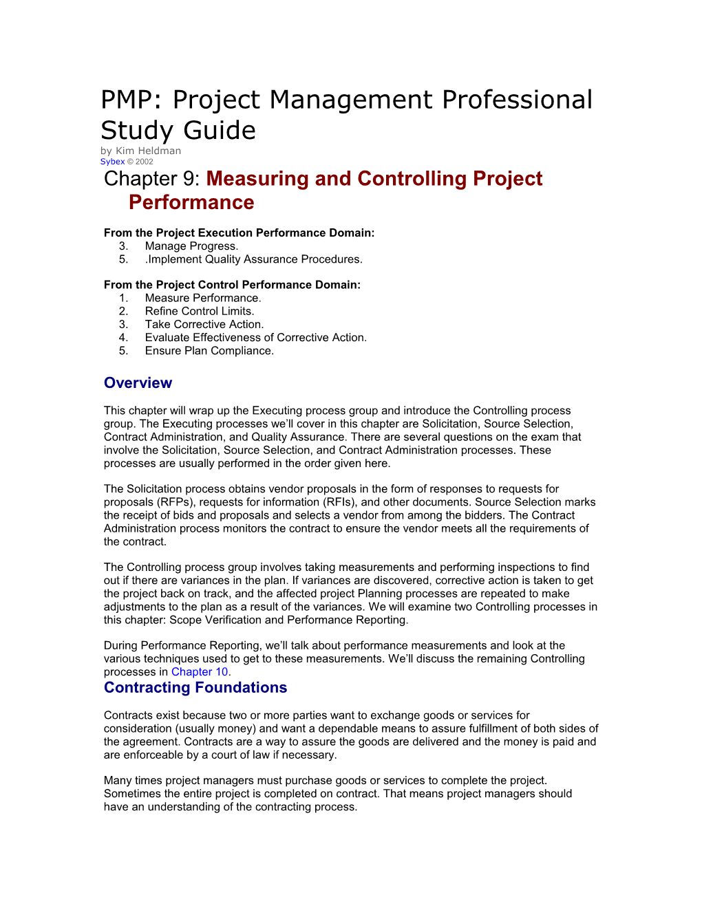 PMP Project Management Professional Study Guide 2