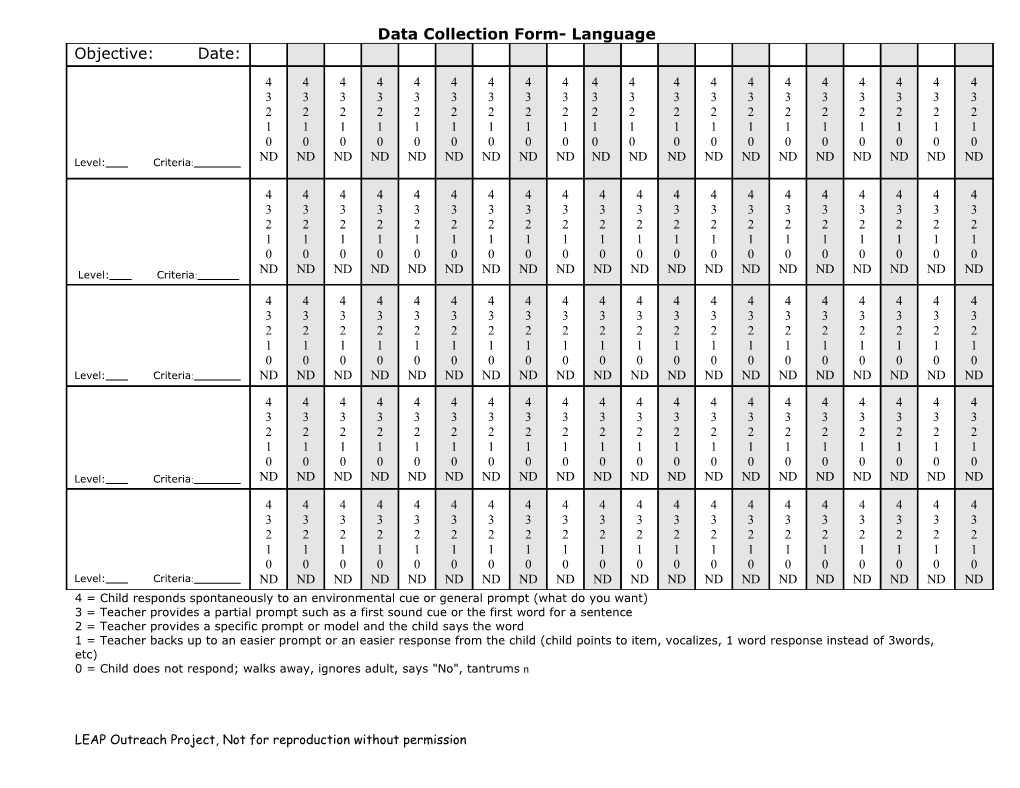 Data Collection Form