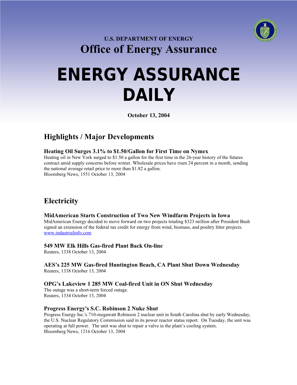 Office of Energy Assurance