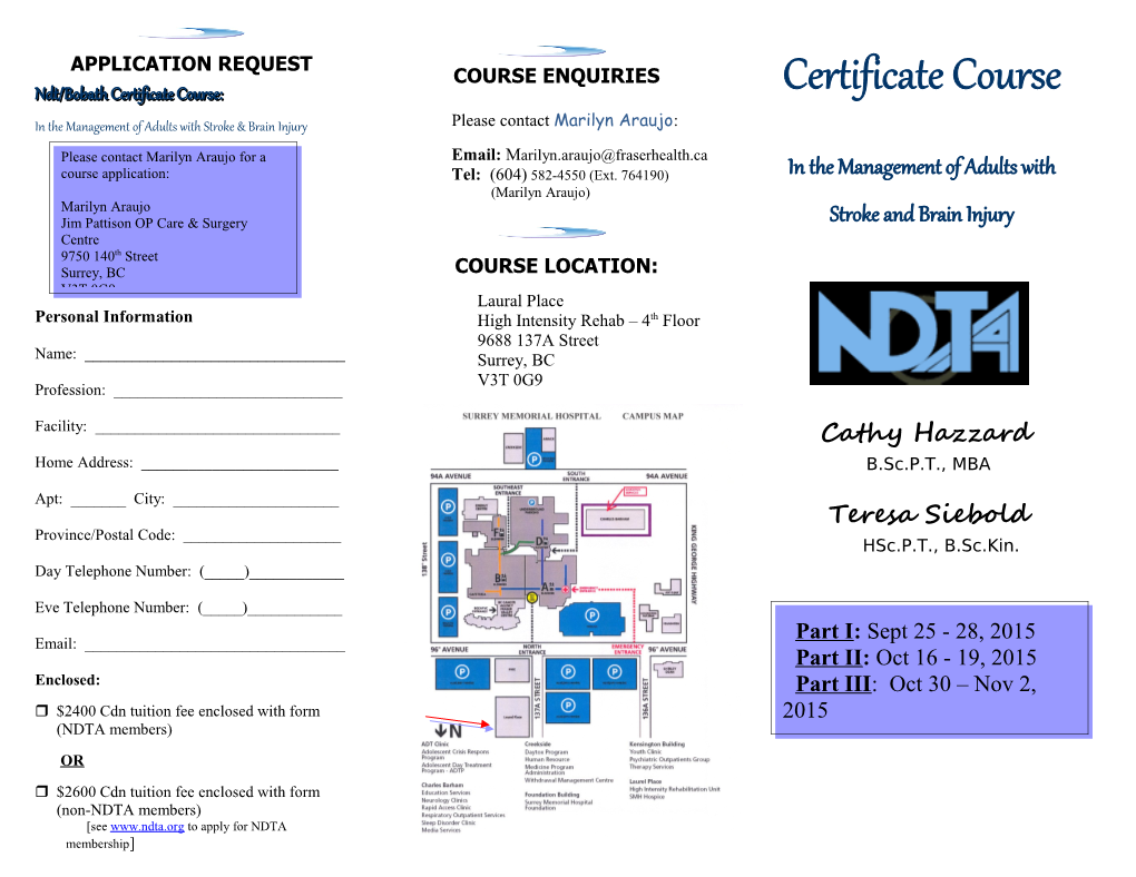 Ndt/Bobath Certificate Course