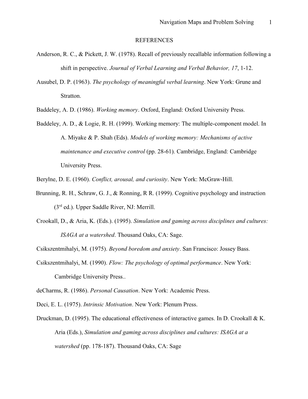 A Formative Evaluation of the Training Effectiveness of a Computer Game