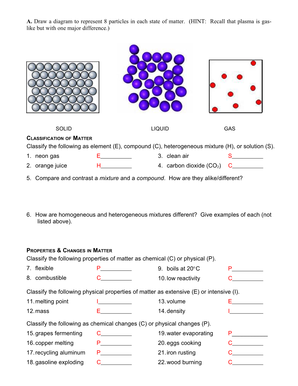 Review Sheet: Measurement and Matter