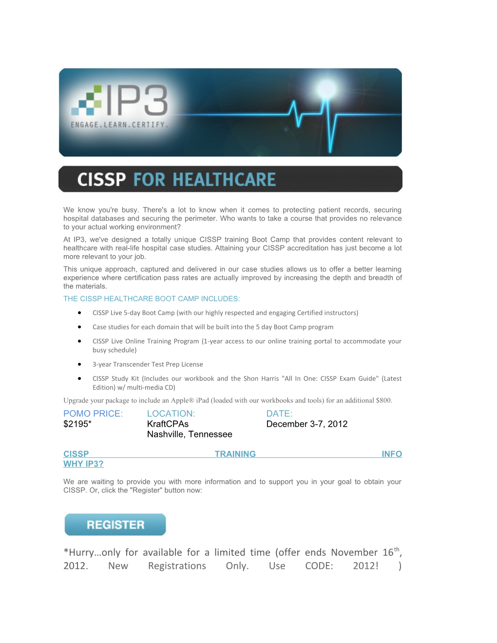 Cissp Training Info Why Ip3?