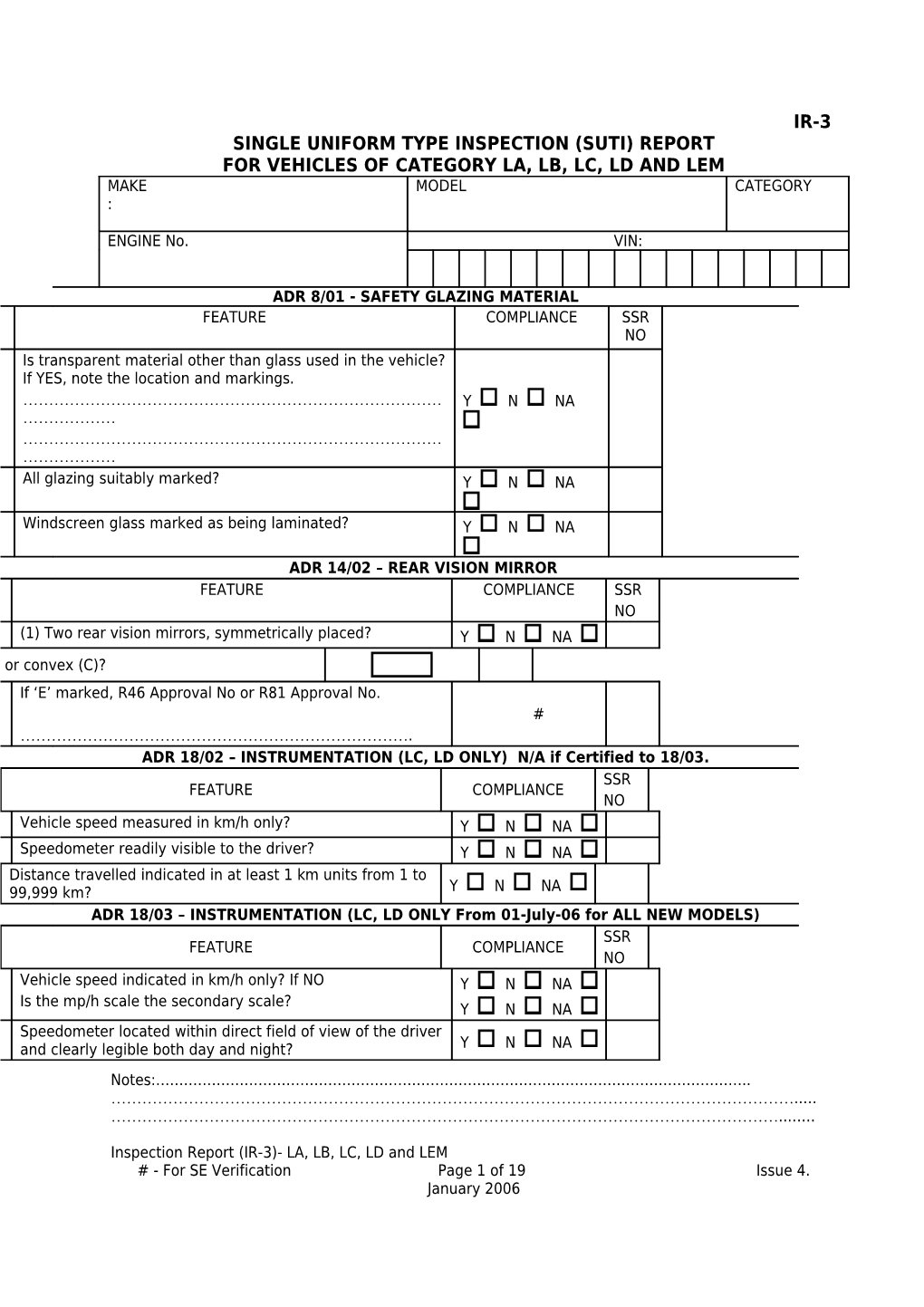 Single Uniform Type Inspection (Suti) Report