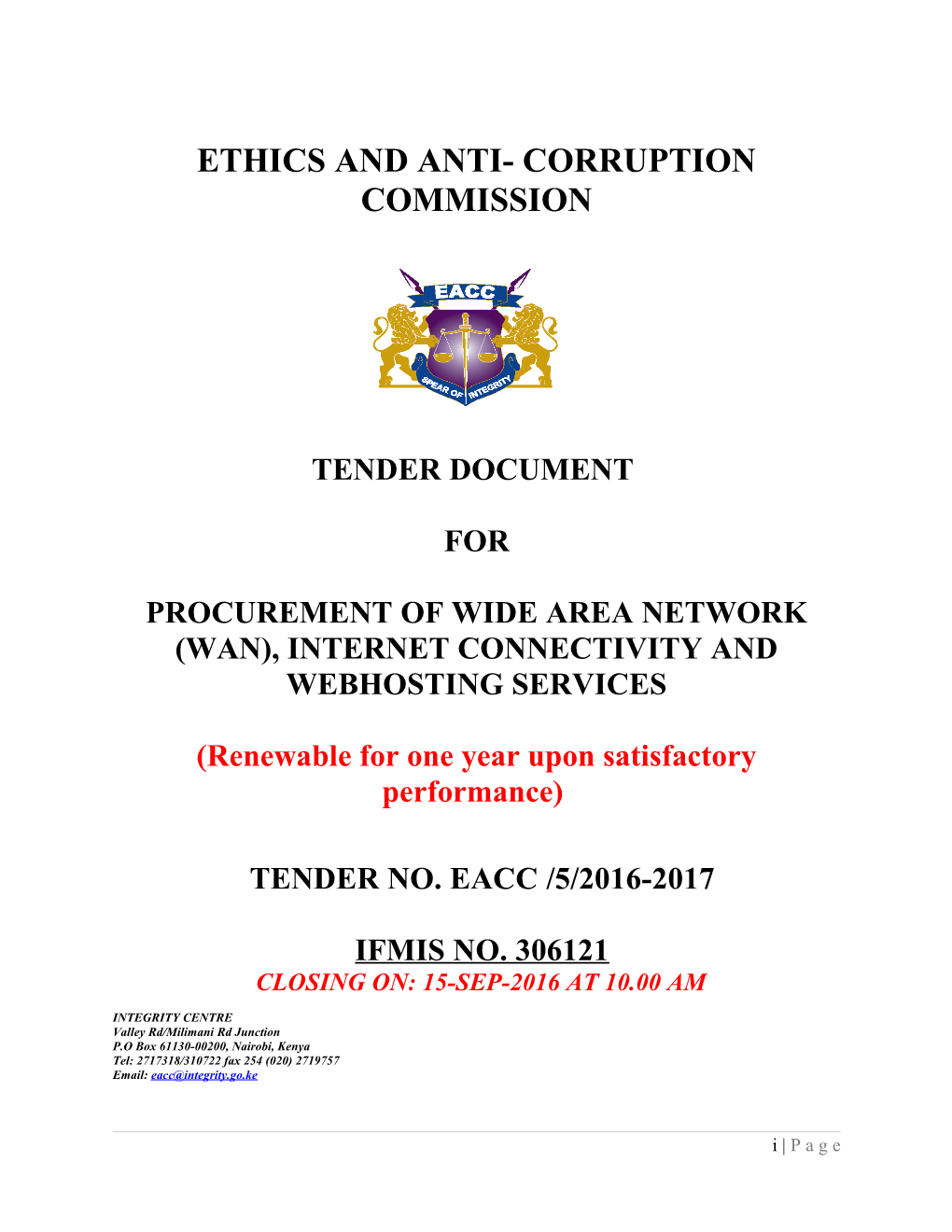 Ethics and Anti- Corruption Commission