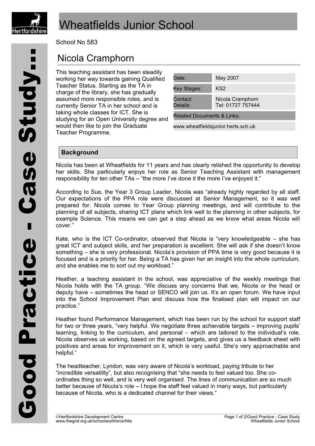 Good Practice - Case Study V97 (1.0) Jun 2004