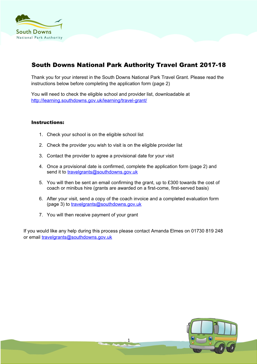 Applying for a South Downs National Park Authority