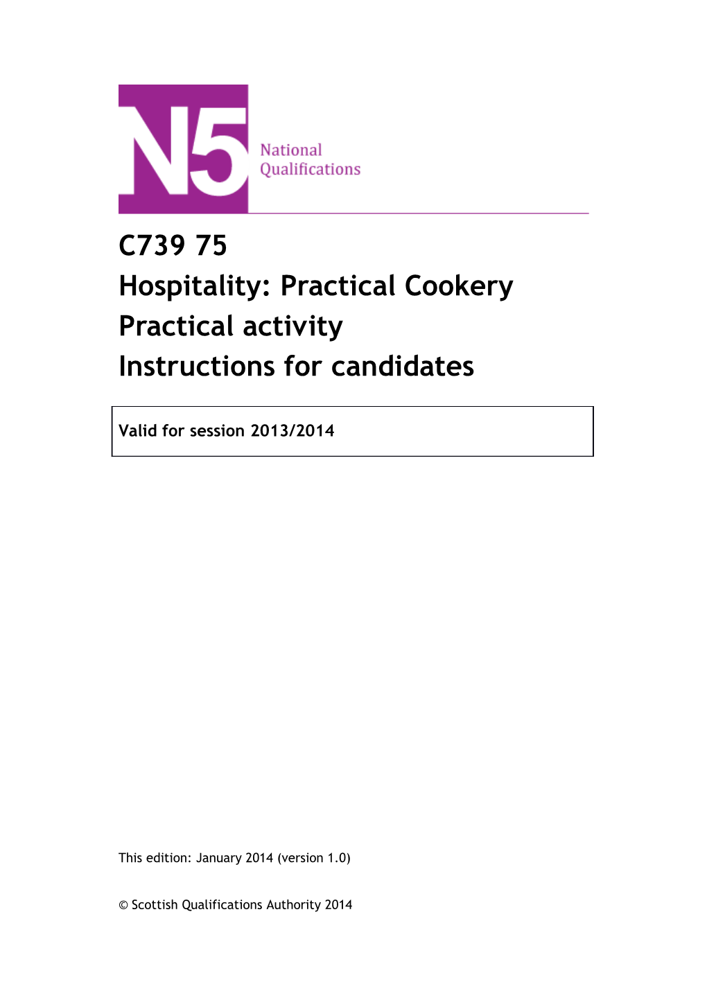 Hospitality: Practical Cookery s1