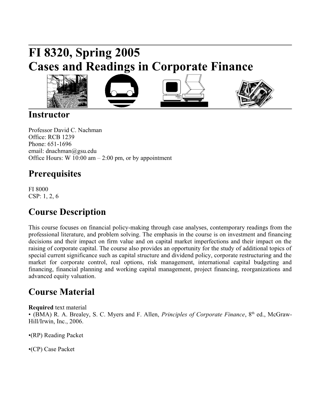 Cases and Readings in Corporate Finance s1