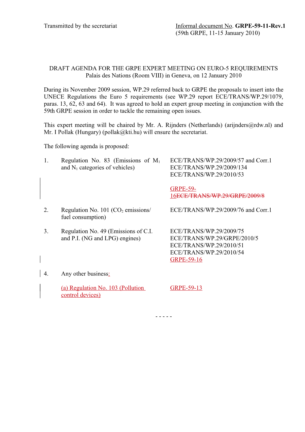 Implementation of Euro 5 Requirements