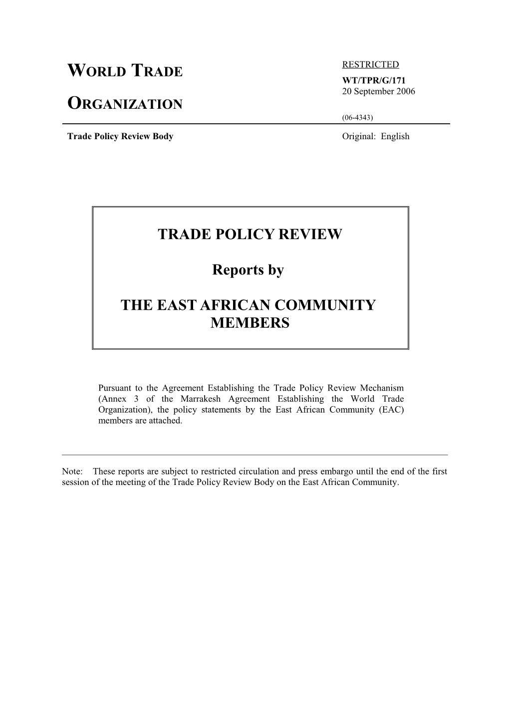 Trade Policy Review Body
