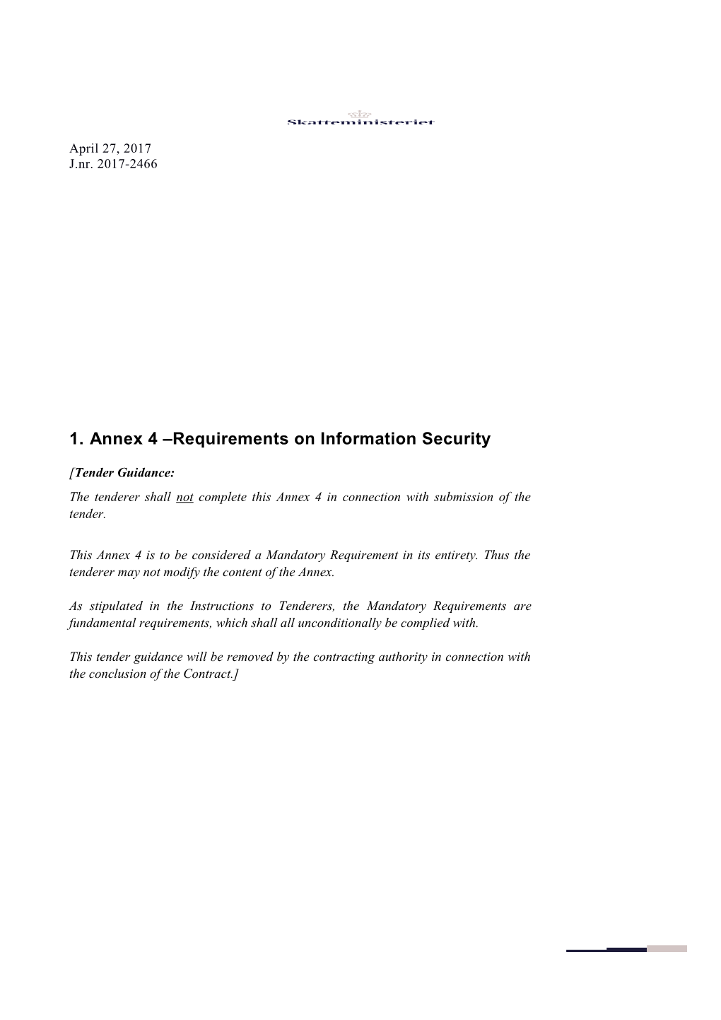 Annex 4 Requirements on Information Security