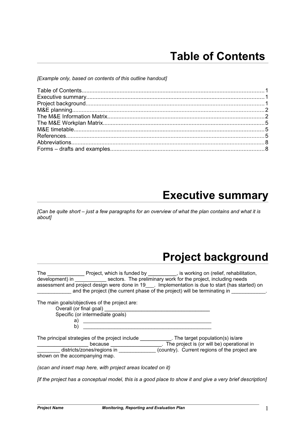 Project Monitoring And Evaluation Plans_CRC Handout