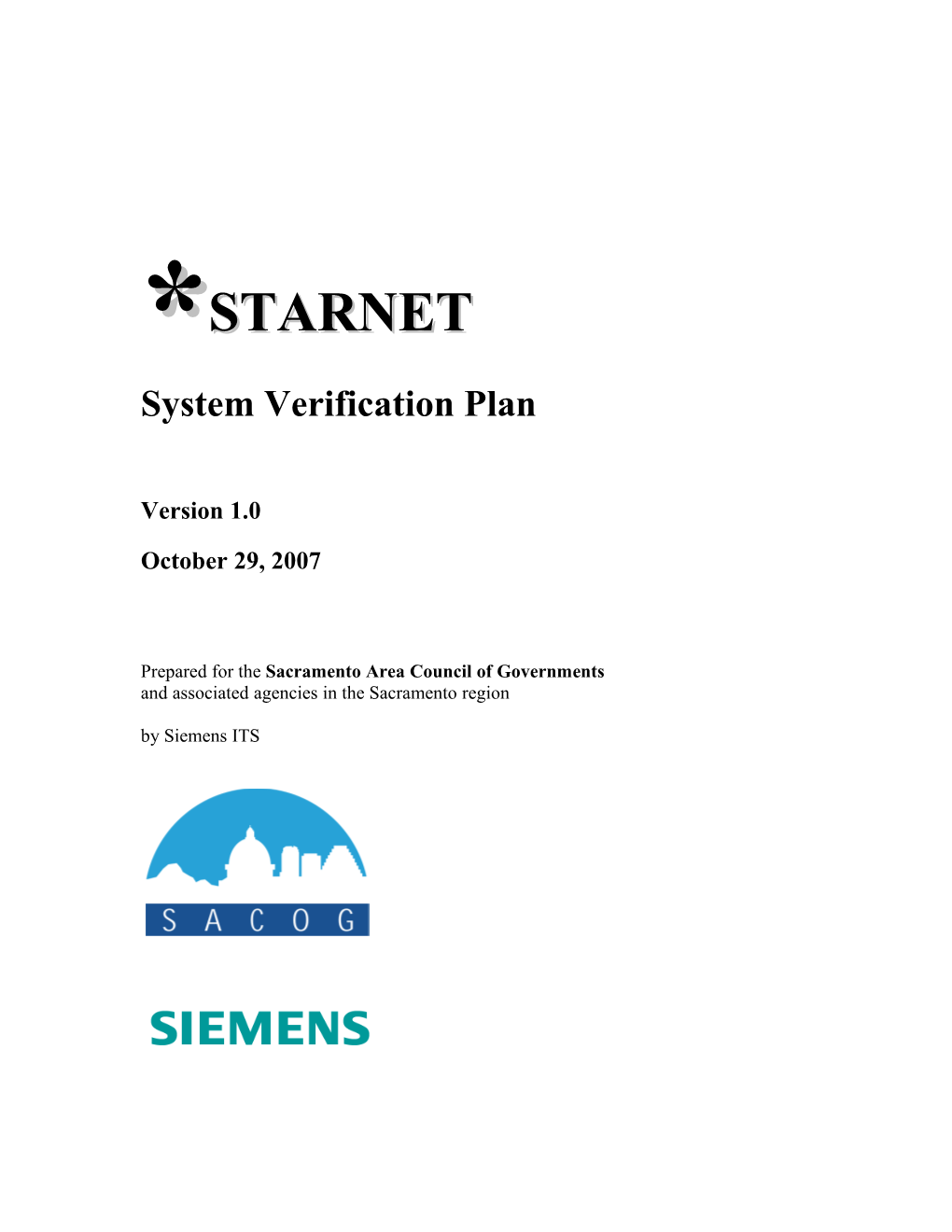 STARNET Systems Engineering Management Plan