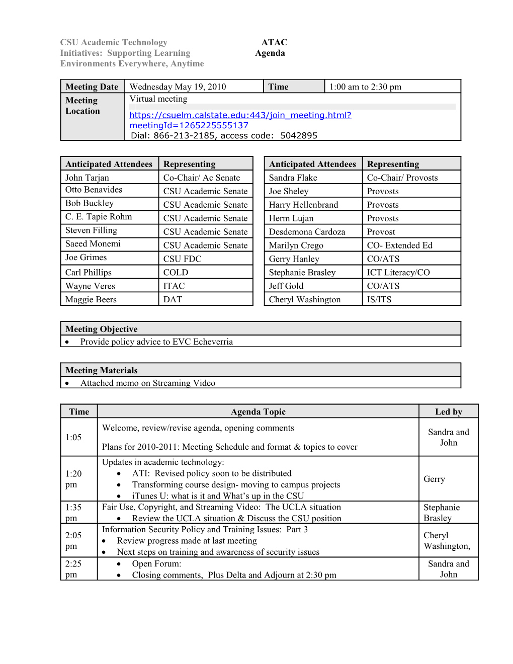 ATAC Agenda Page 2 of 2