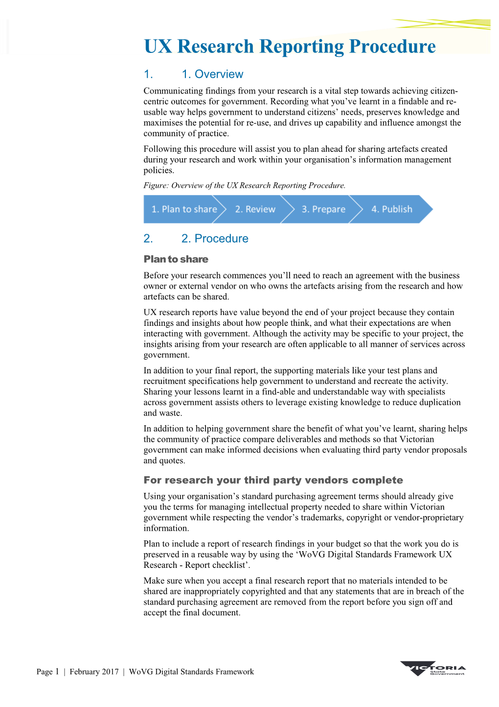 UX Research Reporting Procedure