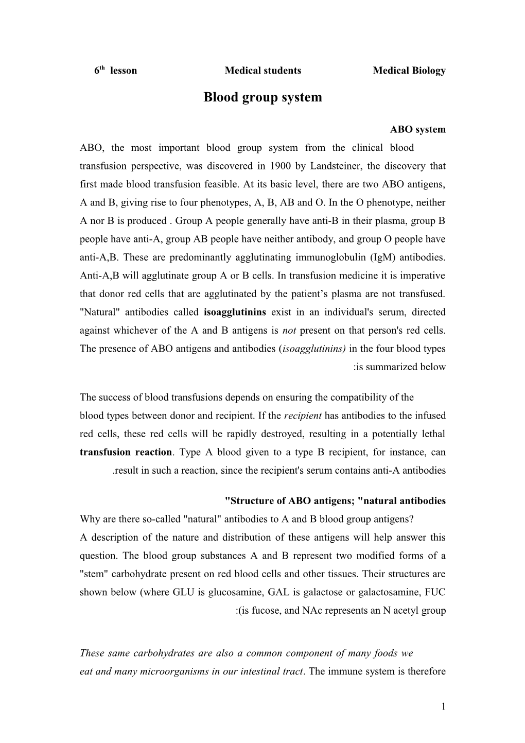 6Th Lesson Medical Students Medical Biology