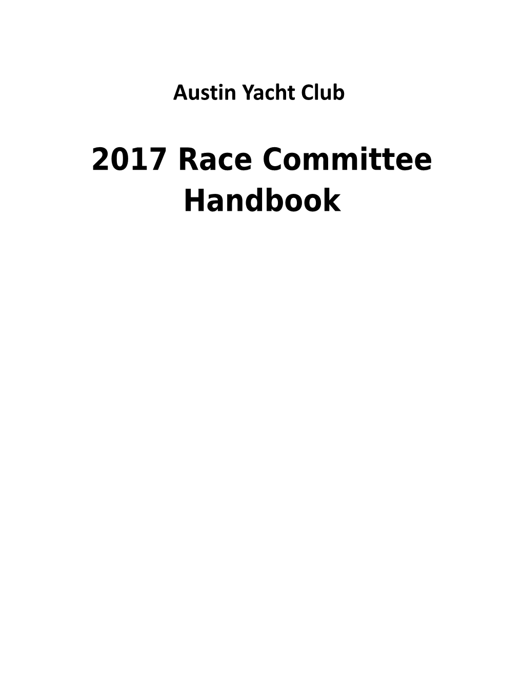 2011 Race Committee Handbook