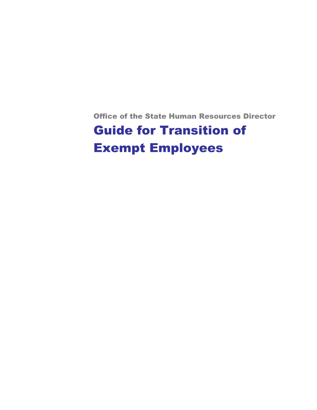 Transition Guide for Exempt Employees