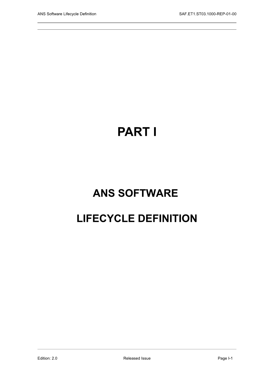 ANS Software Lifecycle Definition SAF.ET1.ST03.1000-REP-01-00