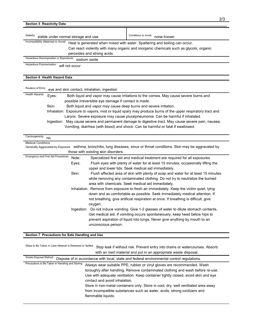 Material Safety Data Sheet s89